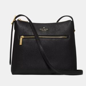NWT Kate Spade Swingpack Buckle Black Pebbled Crossbody Bag